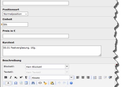 Eingabemaske im TYPO3-Plugin
