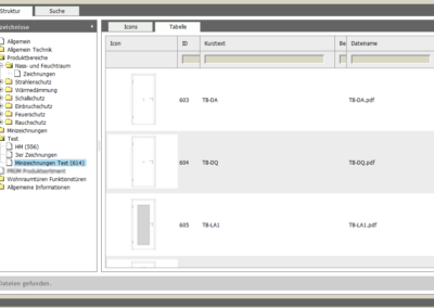 Tabellen-Ansicht der Dateien