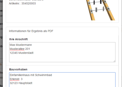 Eingabeformular für PDF-Ausgabe